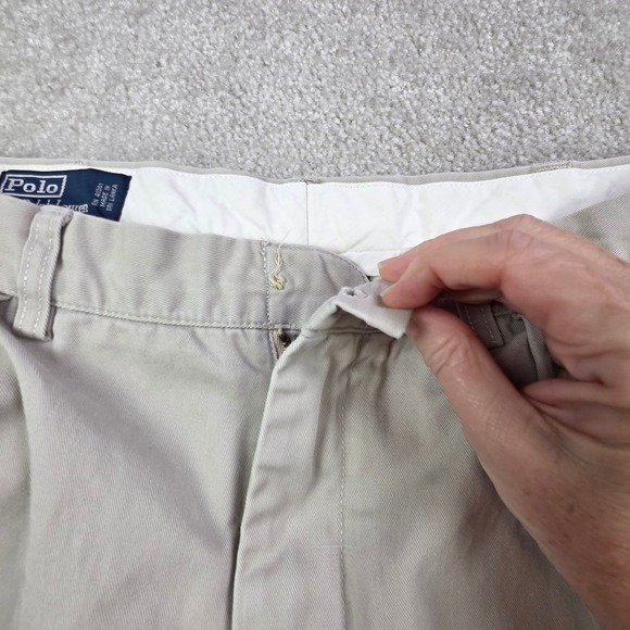 Vtg Polo by Ralph Lauren Andrew Pants Men's 34x20 Y2K Baggy Pleated Beige - Picture 6 of 9